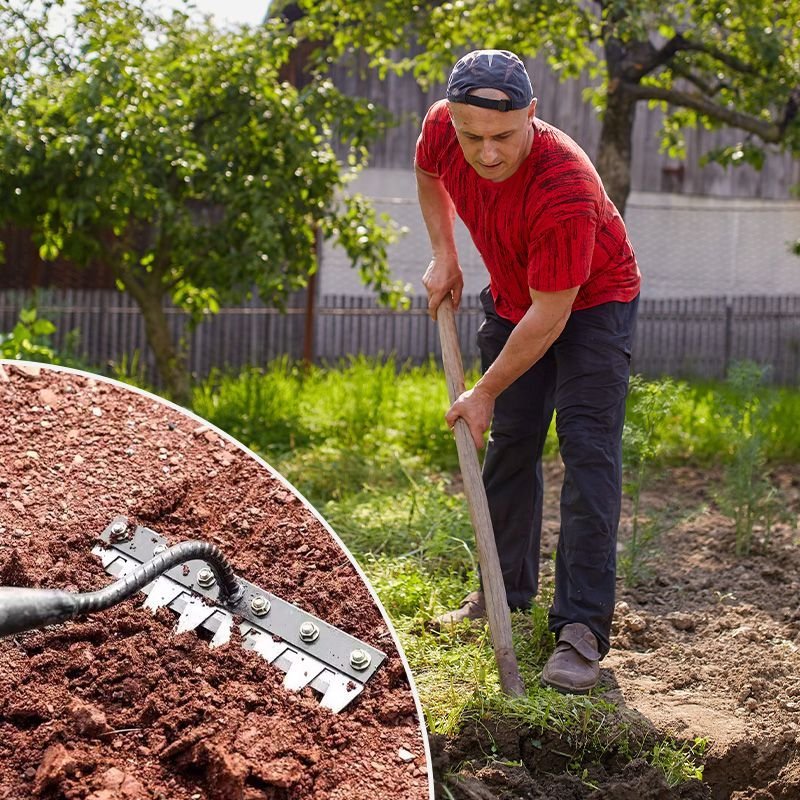 Carbon Steel Garden Rake — 5-8 Teeth Ergonomic 2