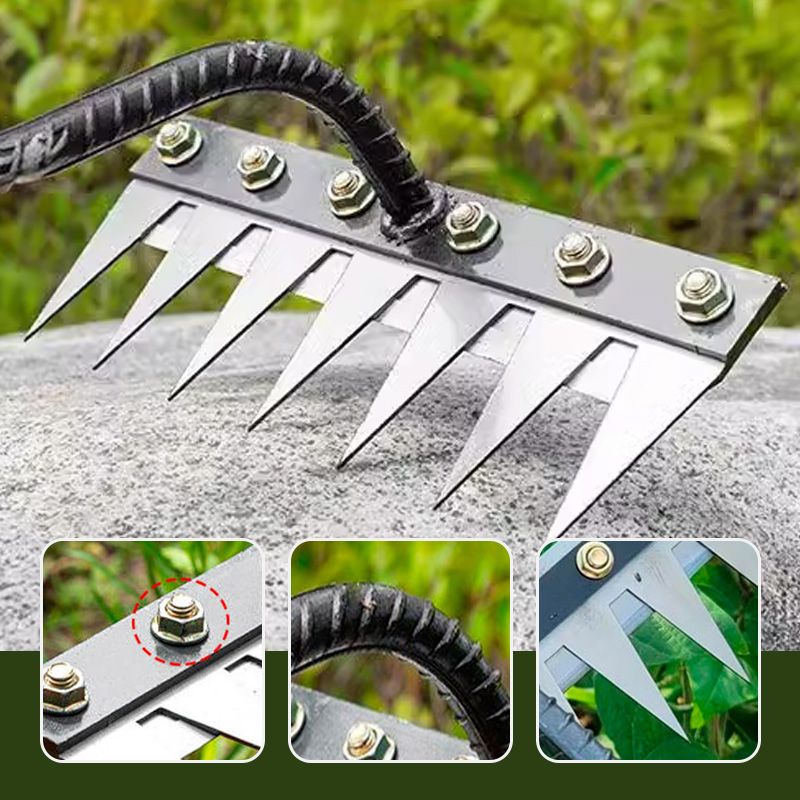 Carbon Steel Garden Rake — 5-8 Teeth Ergonomic 3