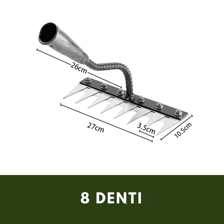Carbon Steel Garden Rake — 5-8 Teeth Ergonomic 5