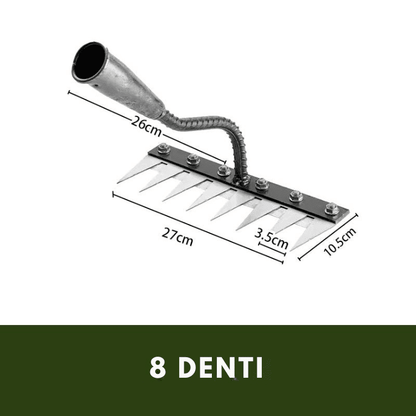 Carbon Steel Garden Rake — 5-8 Teeth Ergonomic 5