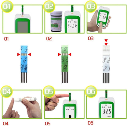 Cholesterol & Glucose Test Kit — Home Monitor 8
