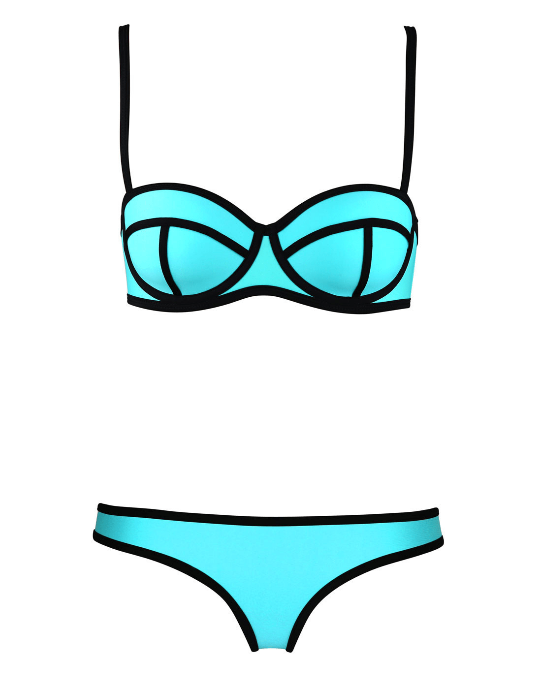 Color Block Two-Piece Bikini Set with Contrast Trim 1