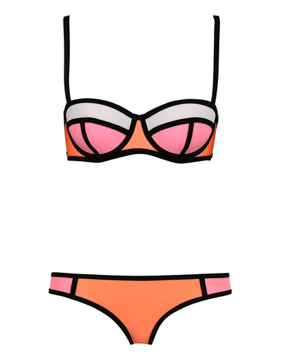 Color Block Two-Piece Bikini Set with Contrast Trim 7