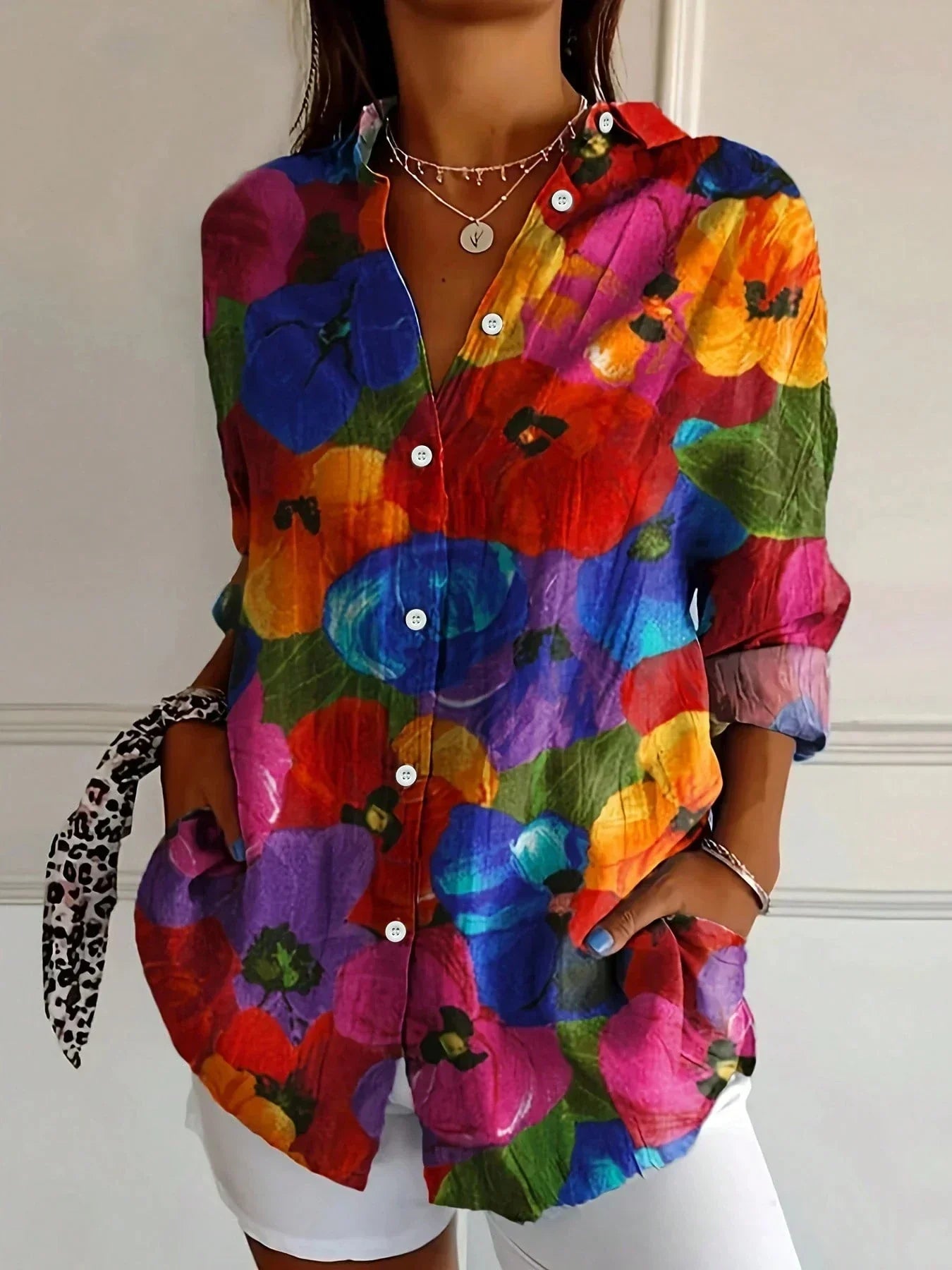 Colorful Printed Blouse with Relaxed Soft Fit 6
