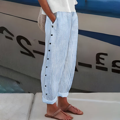 Comfy Straight Pants with Side Pockets 1