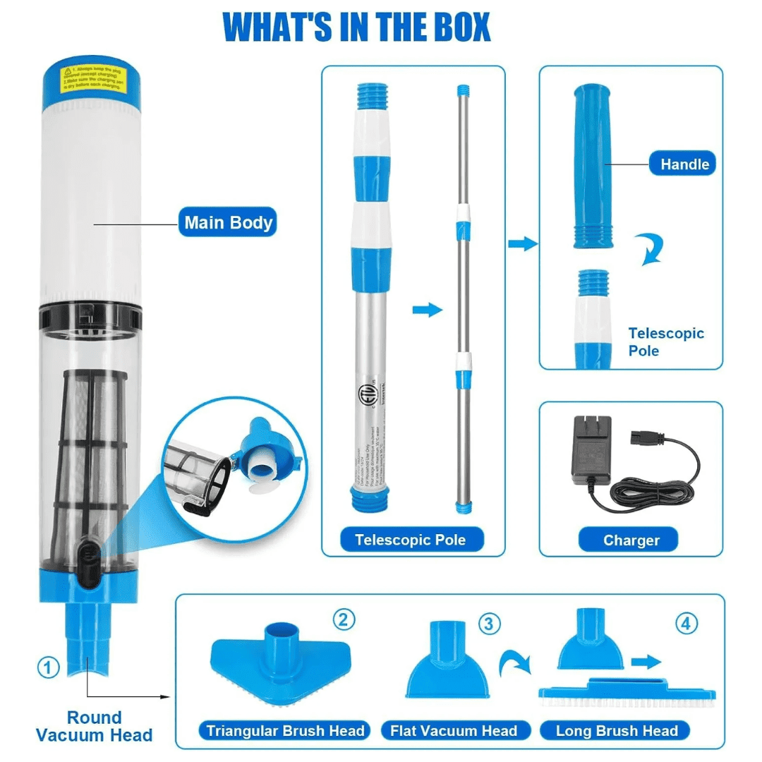 Cordless 3-in-1 Pool Vacuum — Rechargeable Cleaner 5