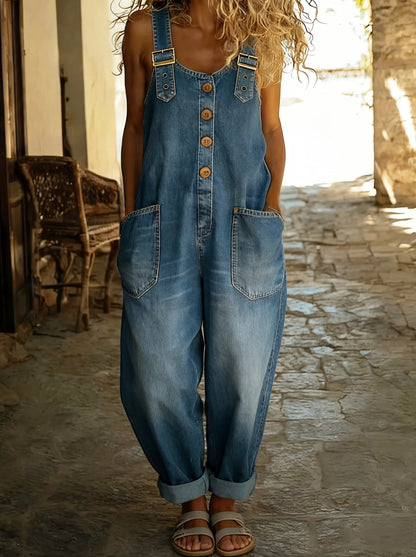 Denim Overalls — Adjustable Buckle Straps 1