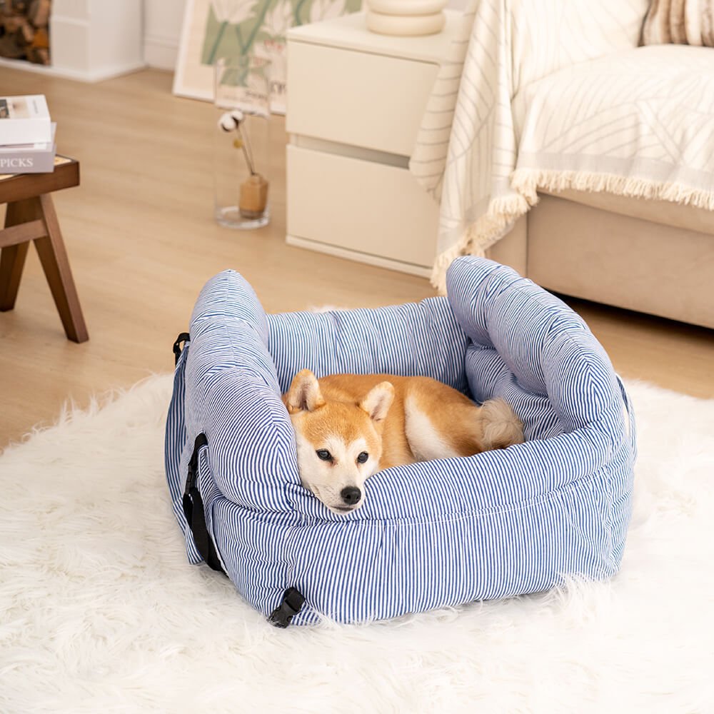 Dog Car Seat Bed with Washable Cover & Adjustable Straps 7