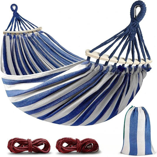 Double Canvas Garden Hammock — Anti-Roll & Portable 1