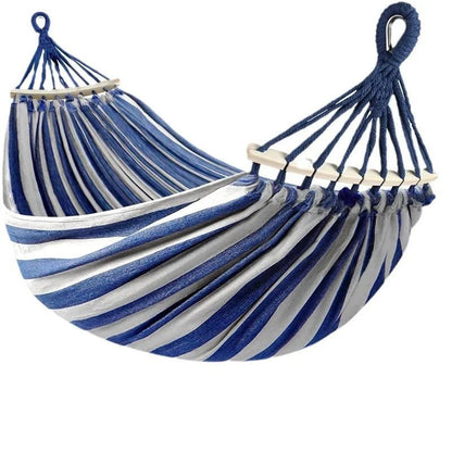Double Canvas Garden Hammock — Anti-Roll & Portable 6