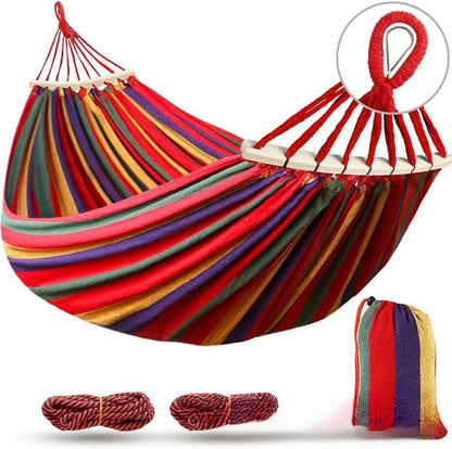 Double Canvas Garden Hammock — Anti-Roll & Portable 7