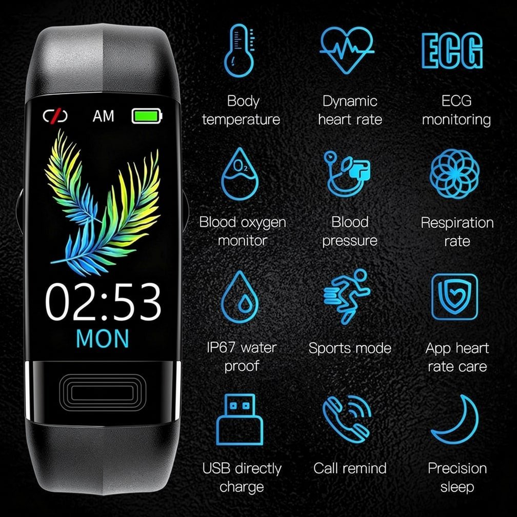 ECG Fitness Smartwatch — Health Tracking IP67 2