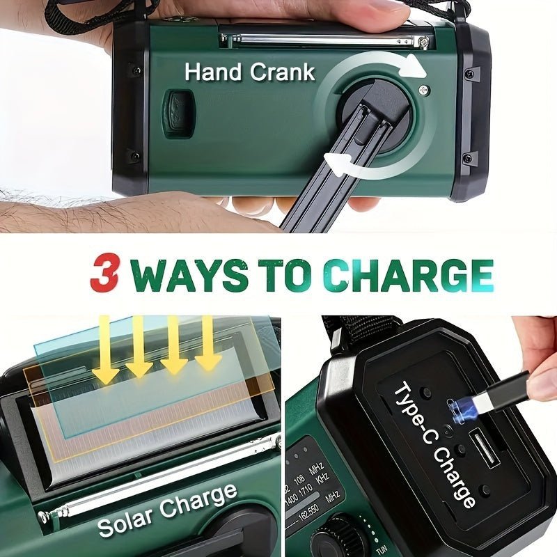 Emergency Radio — Solar Hand Crank with USB Charging 4