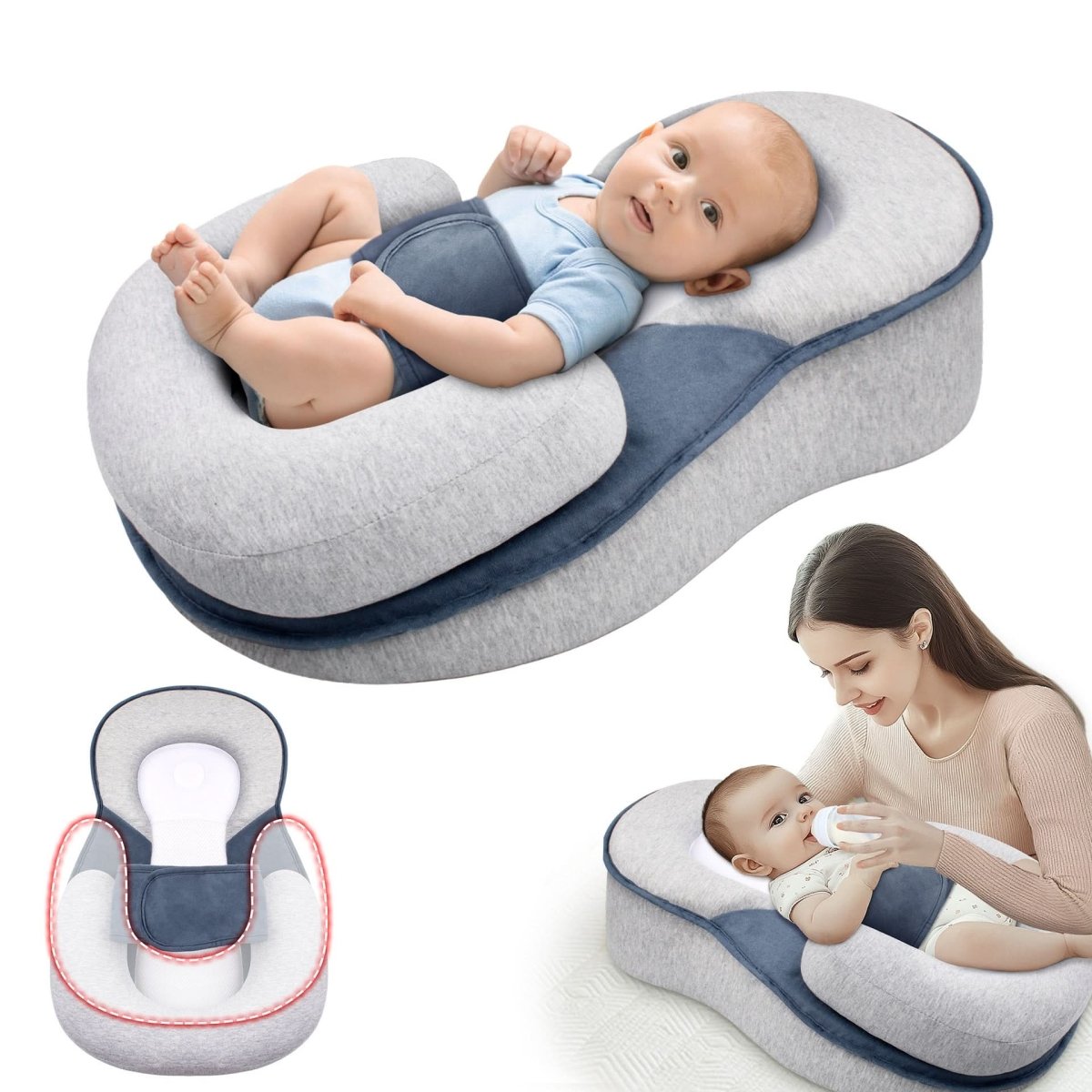 Ergonomic Baby Pillow — Safe Back-Sleep Head Support 4