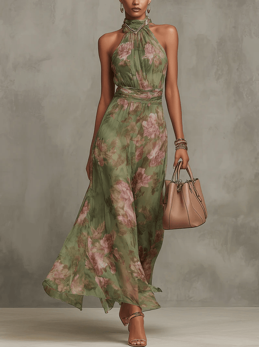 Floral Halter Maxi Dress — Breezy Summer Elegance 1