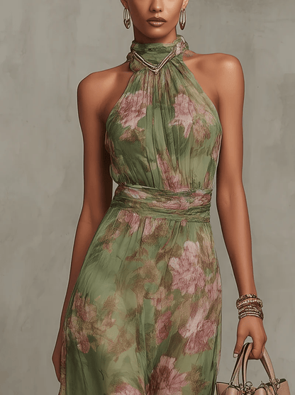 Floral Halter Maxi Dress — Breezy Summer Elegance 3