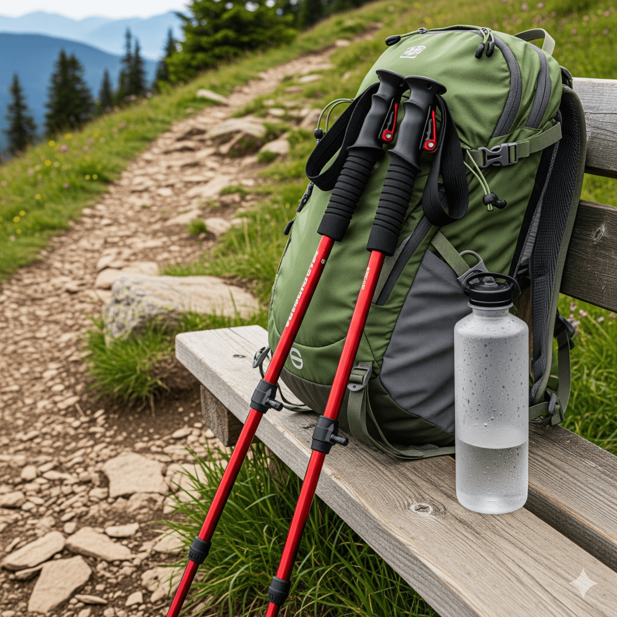 Foldable Adjustable Trekking Poles, Anti-Slip 2
