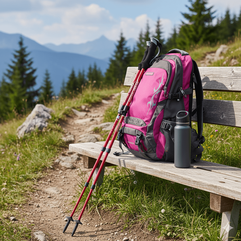 Foldable Adjustable Trekking Poles, Anti-Slip 4