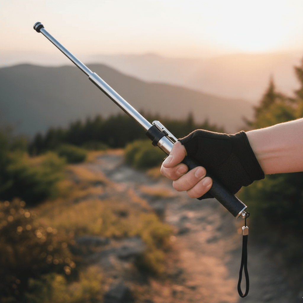 Folding Trekking Pole — Automatic Open, Non-Slip Grip 1