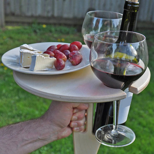 Folding Wooden Picnic Table With Wine Holder 1