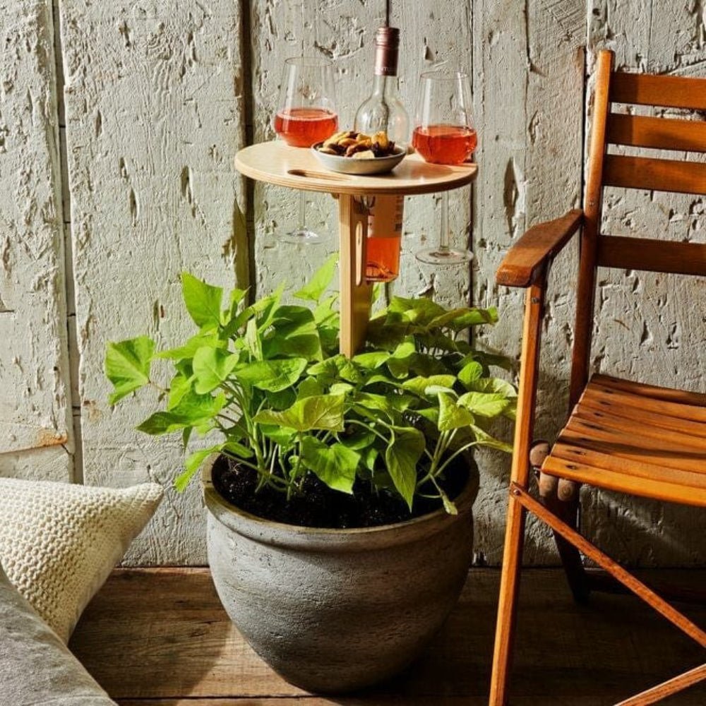 Folding Wooden Picnic Table With Wine Holder 2