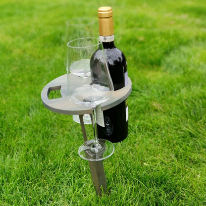 Folding Wooden Picnic Table With Wine Holder 4