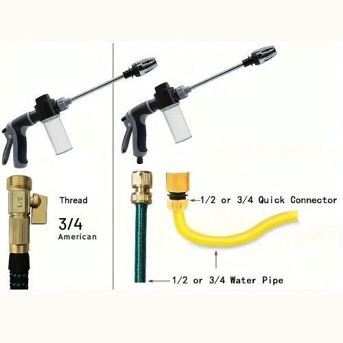 High-Pressure Water Spray Gun with Adjustable Nozzle 3