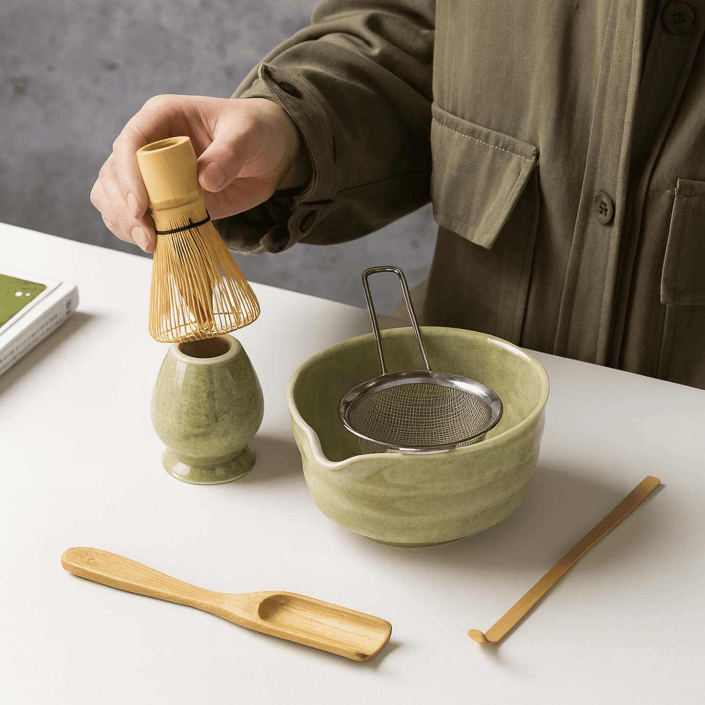 Japanese Matcha Tea Set — 6-Piece Bowl, Whisk & Scoop 1