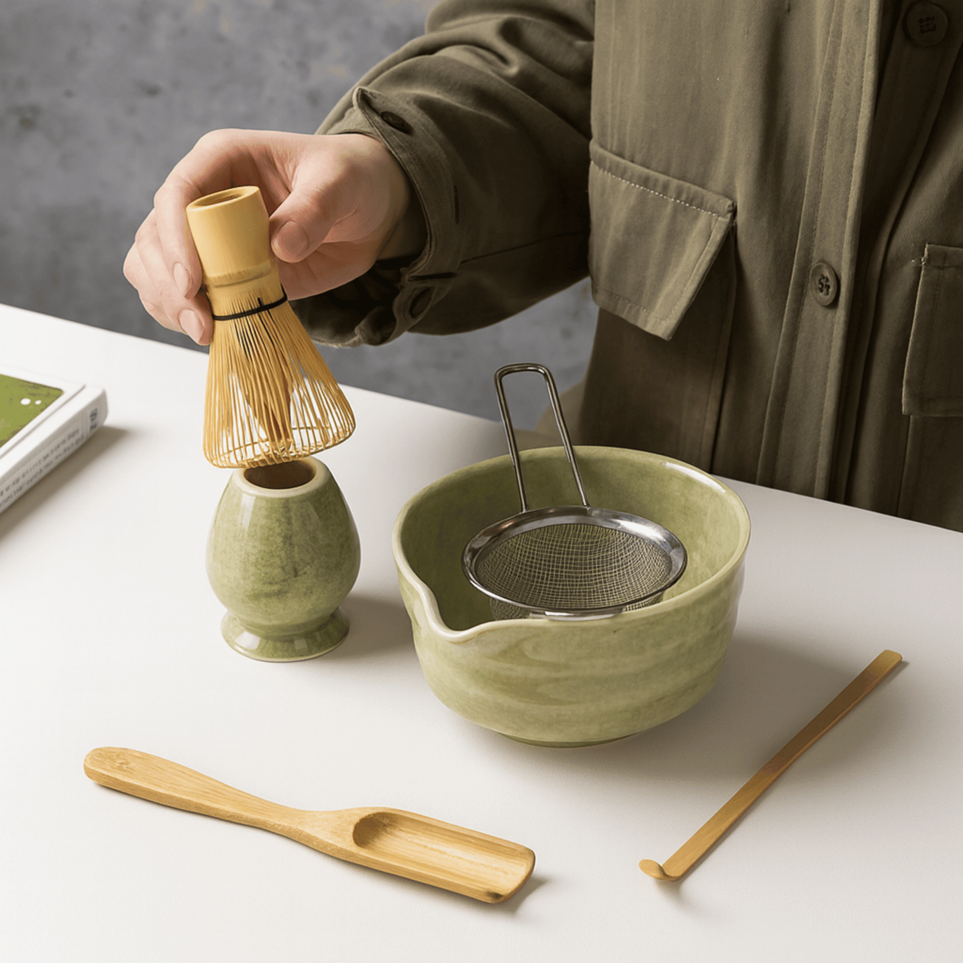 Japanese Matcha Tea Set — 6-Piece Bowl, Whisk & Scoop 1