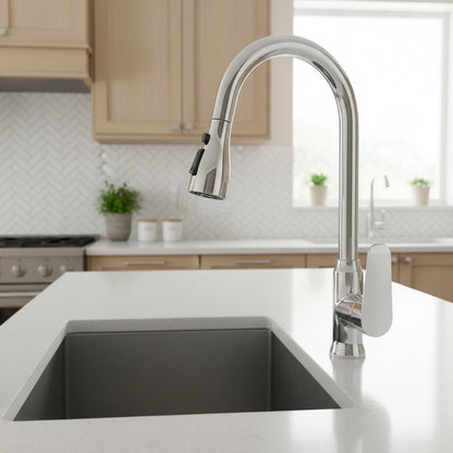 Kitchen Faucet With Pull-Out Sprayer & 360° Swivel 2
