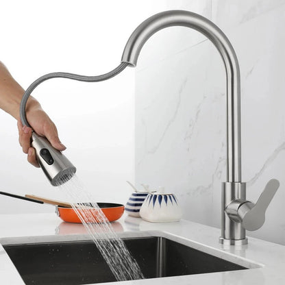 Kitchen Faucet With Pull-Out Sprayer & 360° Swivel 4