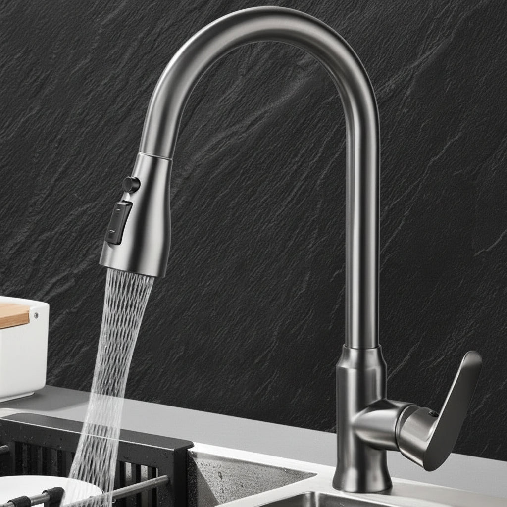 Kitchen Faucet With Pull-Out Sprayer & 360° Swivel 7