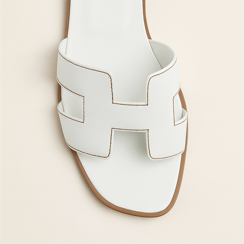 Leather Flat Sandals — Cut-Out Strap Design 4
