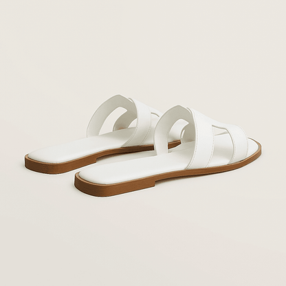 Leather Flat Sandals — Cut-Out Strap Design 5