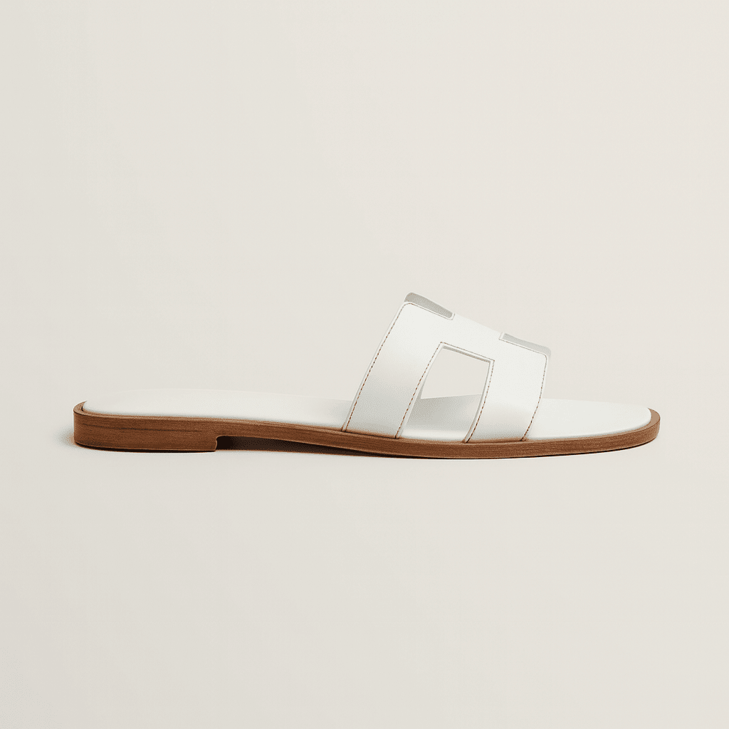 Leather Flat Sandals — Cut-Out Strap Design 6