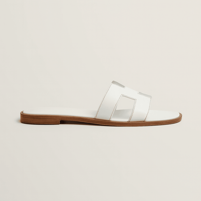 Leather Flat Sandals — Cut-Out Strap Design 6