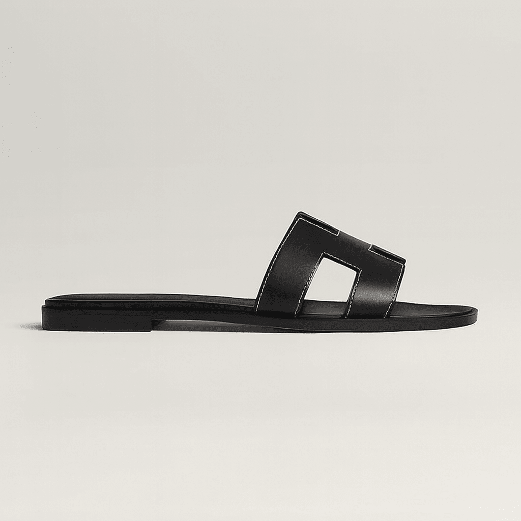 Leather Flat Sandals — Cut-Out Strap Design 9