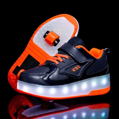 LED Roller Sneakers — Light-Up Shoes for Kids 12