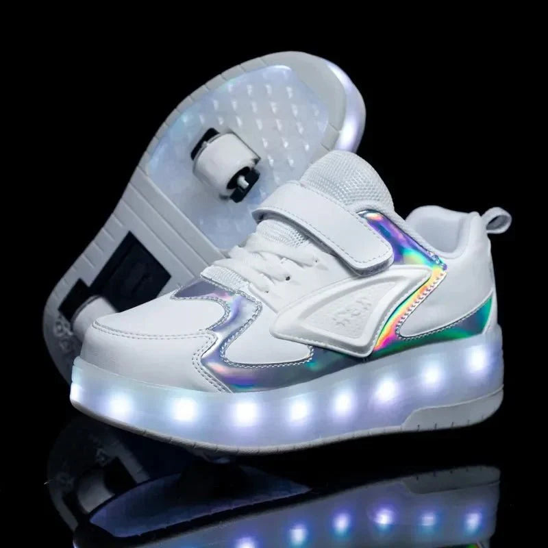 LED Roller Sneakers — Light-Up Shoes for Kids 14
