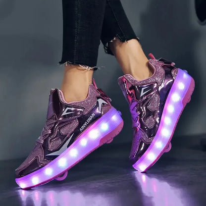 LED Roller Sneakers — Light-Up Shoes for Kids 7