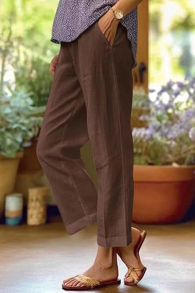 Lightweight Straight-Leg Summer Pants with Pockets 2