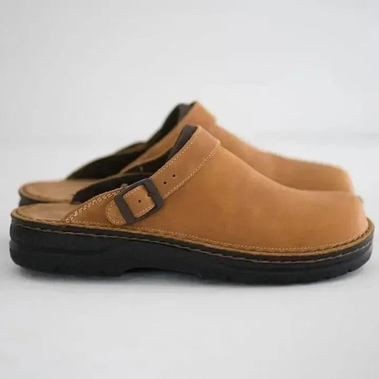 Men's Leather Clogs — Breathable with Rubber Sole 1