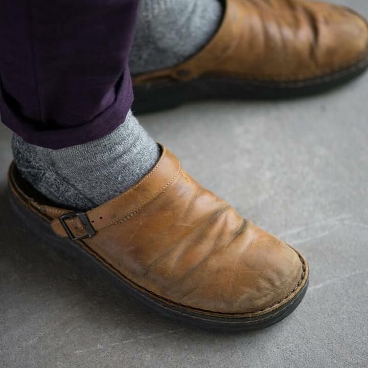 Men's Leather Clogs — Breathable with Rubber Sole 5