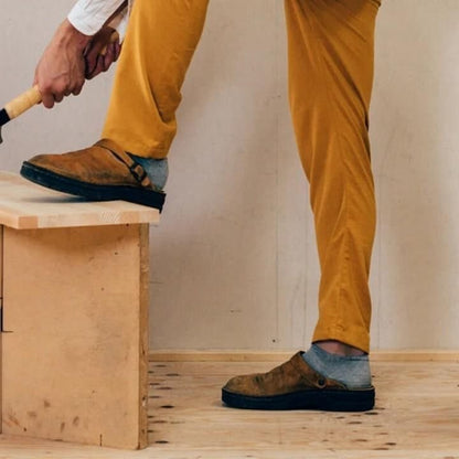 Men's Leather Clogs — Breathable with Rubber Sole 7