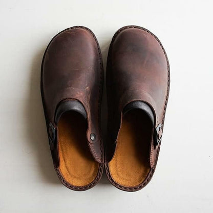Men's Leather Clogs — Breathable with Rubber Sole 8
