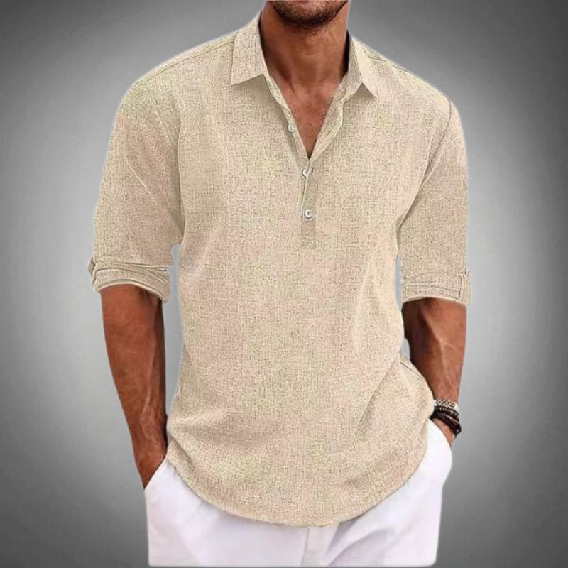 Men's Linen Polo Shirt — Breathable Classic Fit 5