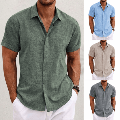 Men's Linen Shirt — Breathable Short-Sleeve Summer 10