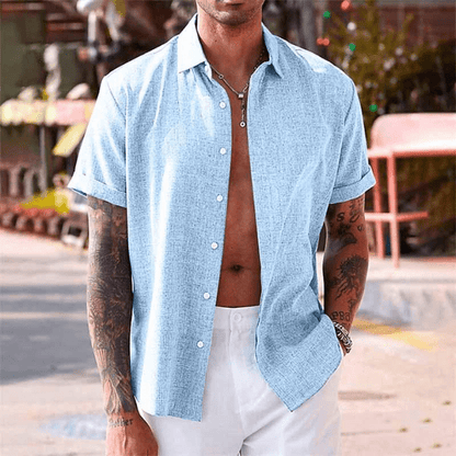 Men's Linen Shirt — Breathable Short-Sleeve Summer 4