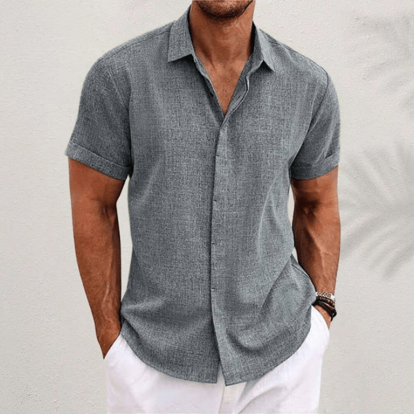 Men's Linen Shirt — Breathable Short-Sleeve Summer 5