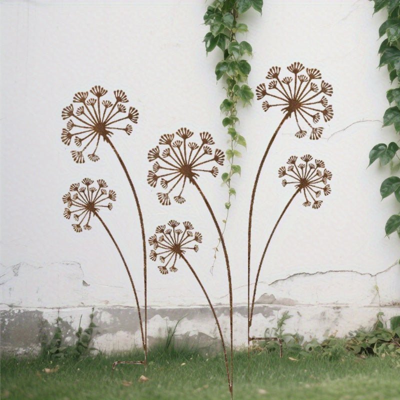 Metal Dandelion Garden Decor — Rustic Outdoor Set 2